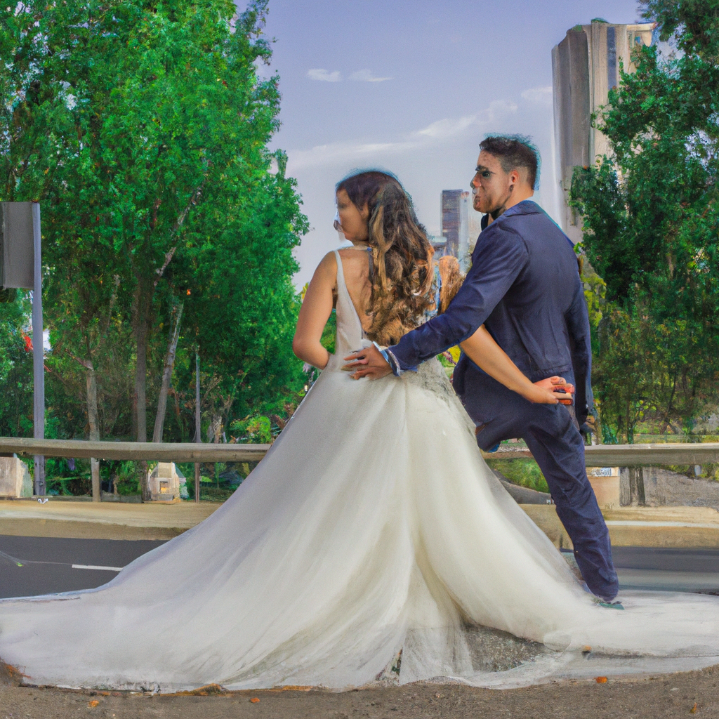 Fotografía generada de boda minimalista con luz natural en Santiago